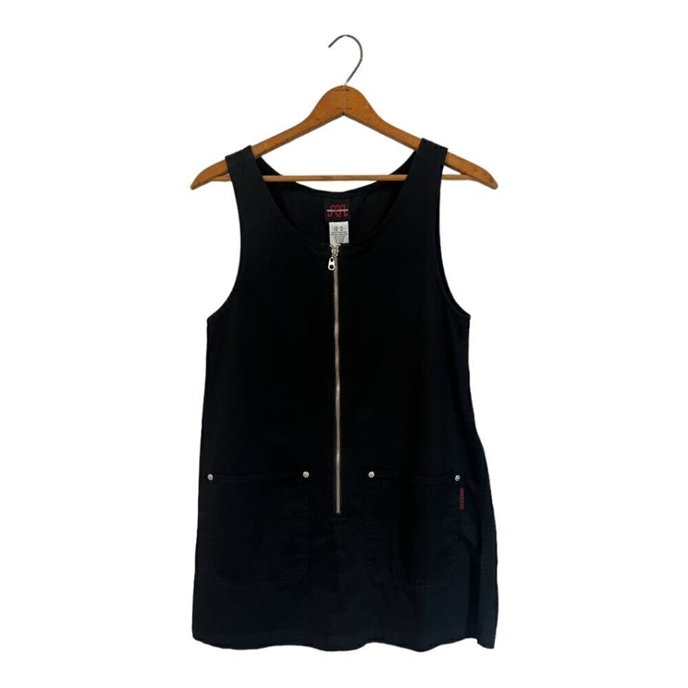 SQZ Squeeze Jeanswear Vintage Y2K Dress Jumper Black Denim Medium Zipper M